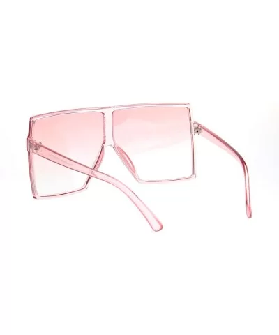 Unique Oversize Retro Squared Rectangular Plastic Mobster Sunglasses - Pink - CB18N6C05OU $17.19 Oversized