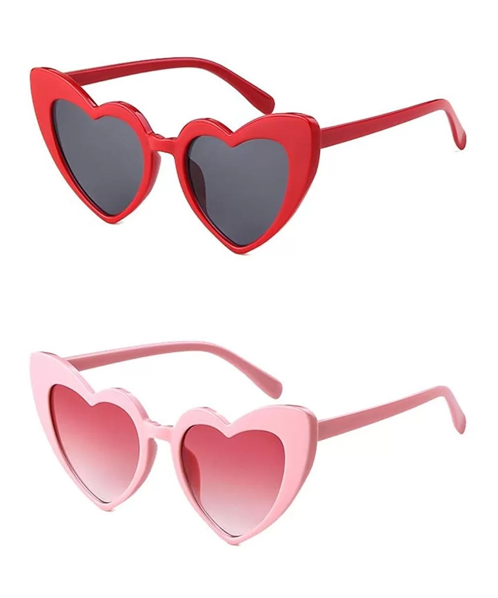 Vintage Sunglasses Glasses Plastic Mirrored - J 2 Pack Pink Red - C218N0C9ZYI $16.76 Cat Eye