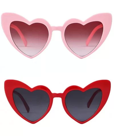 Vintage Sunglasses Glasses Plastic Mirrored - J 2 Pack Pink Red - C218N0C9ZYI $16.76 Cat Eye