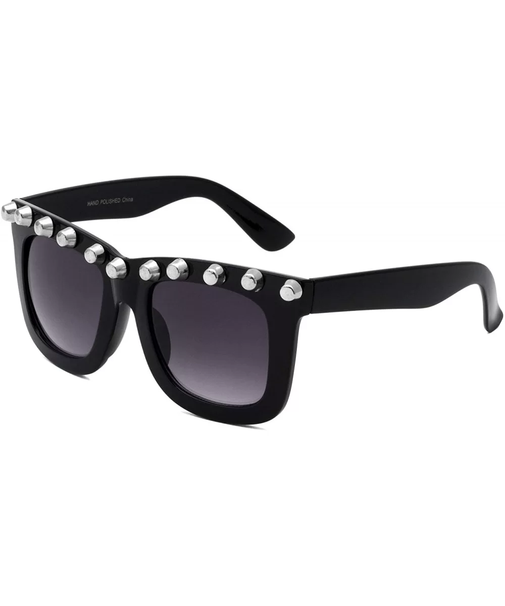 Bogota Classic Square Studs Sunglasses - Smoke Silver - CW196XGR6EW $20.14 Square