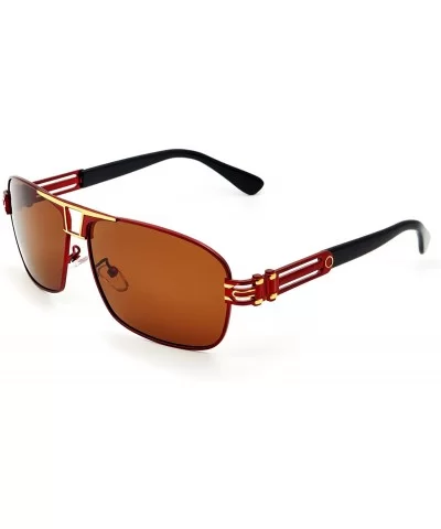 Men's Retangular Polarized Sunglasses UV400 Protection For Driving Fishing Outdoor Sun Glasses - CJ1854030KS $12.93 Sport