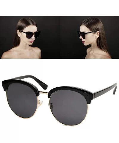 97018 XXL Premium Oversize Mirrored Funky Flat Sunglasses - Black/ Silver - CV18OKONWN4 $19.68 Oversized