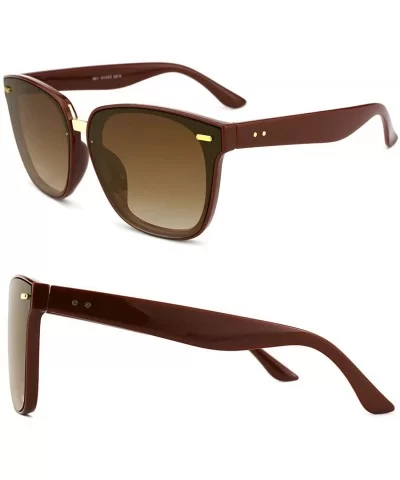 Classic Square Sunglasses for Women Tinted Lenses UV400 Fashion - Saddlerbrown-sienna - CH18RS4HLH0 $17.54 Square