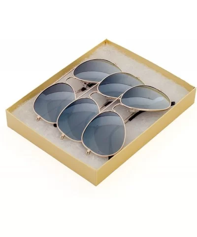 Classic Tear Drop Plastic Aviator Sunglasses - 3 Gold - CI11LTMHB9D $14.97 Aviator