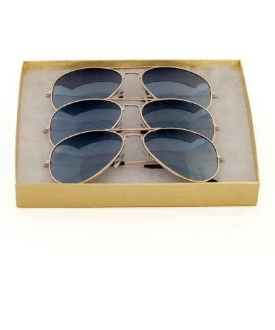 Classic Tear Drop Plastic Aviator Sunglasses - 3 Gold - CI11LTMHB9D $14.97 Aviator