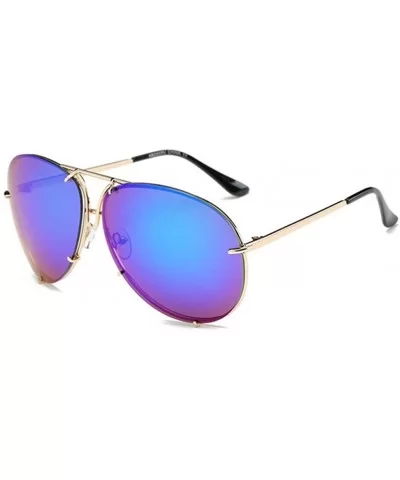 Women Retro Sunglasses Punk Sun Glasses Male Glasses Big Round Eyewear Clear Lens Sunglasses - 4 - CK18U7DQZ75 $14.84 Square