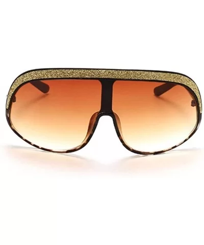 Sunshade Oversized One Piece Sunglasses Women Fashion Personality Golden Decoration Sun Glasses Goggles UV400 - CL198UQN5K5 $...