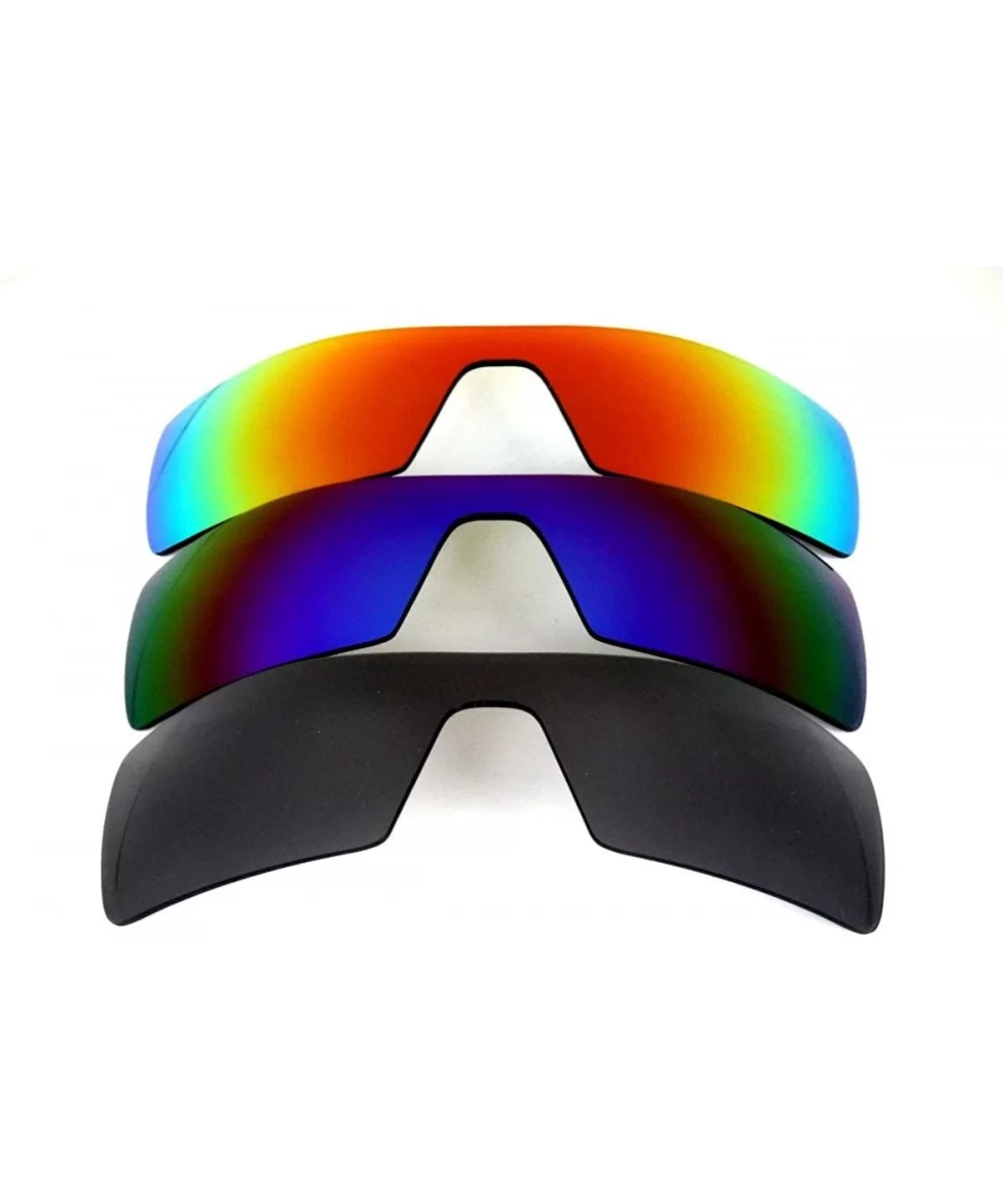 Replacement Lenses Oil Rig Black&Blue&Titanium&Red&Gold Color Polarized 5 Pairs - C6127V5OB7B $36.30 Oversized