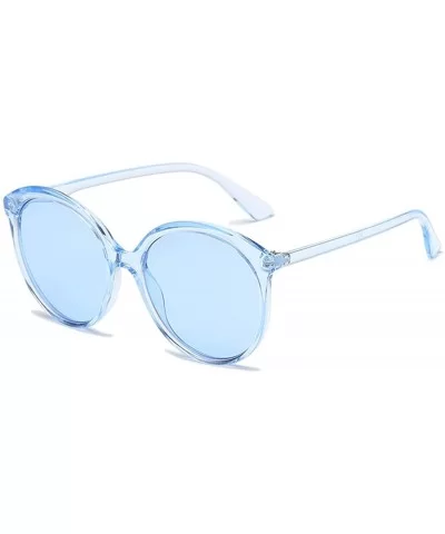 Female Big box Sunglasses Shade Glasses Men and women Sunglasses - Blue - CL18LLDZCXS $12.03 Sport