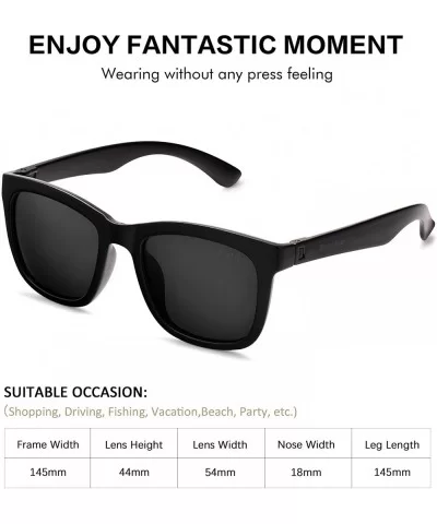 Sunglasses Men Women Polarized Retro Classic UV 400 Protection 54 MM - 13 Glossy Frame/Black Non-mirror Lens - C718GE2LTZA $2...