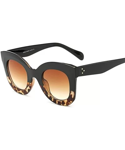 Butterfly Sunglasses Semi Cat Eye Glasses Plastic Frame Clear Gradient Lenses - Black + Black Tortoise - CW18UYCRI6K $27.93 R...