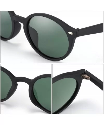 Vintage Oval Small Sunglasses for Women Polarized UV400 Protection Sun Glasses - Black Frame Green Lens - C518T2ANZI8 $16.50 ...