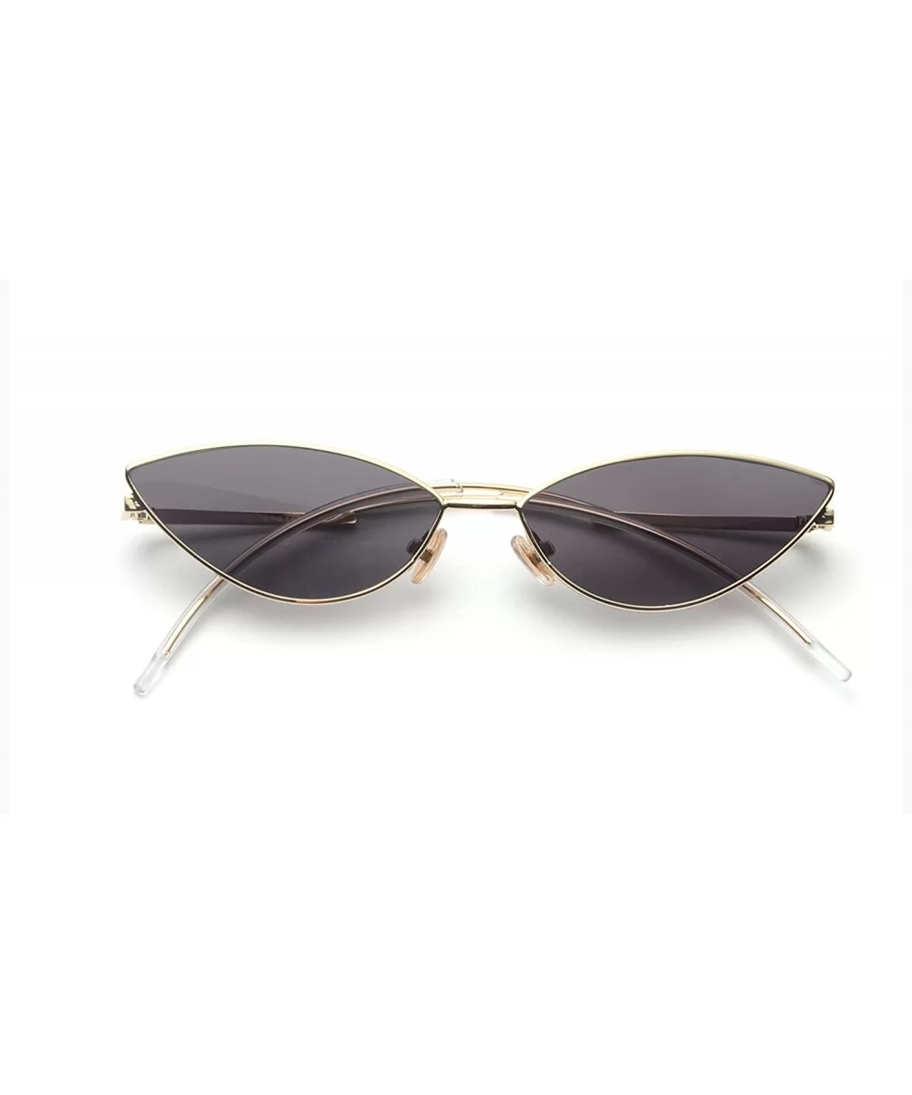 Fashion Designer Sunglasses Retro Small Petals Shape Arc Temple Design B2298 - Smoke - CK18C03EN39 $18.34 Round