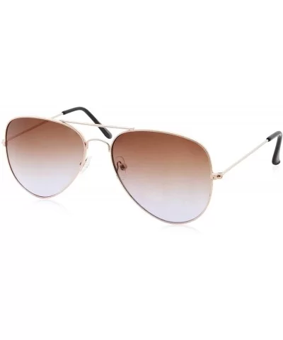 Retro Classic Aviators Colorful Gradient Sunglasses - Brown Blue - C918M67332R $13.85 Aviator