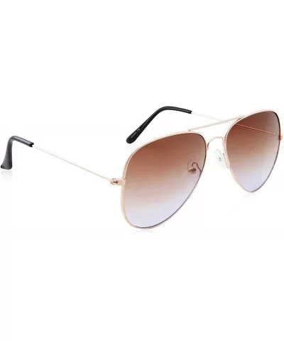 Retro Classic Aviators Colorful Gradient Sunglasses - Brown Blue - C918M67332R $13.85 Aviator