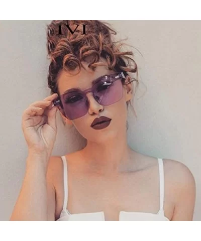 Sunglasses Women Summer Rimless Square Shades Sun Glasses Eyewear Sunshines Luxury Sunglasses - C2 - CI18Y6I0XRA $36.51 Recta...