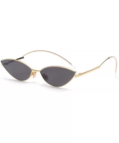 Fashion Designer Sunglasses Retro Small Petals Shape Arc Temple Design B2298 - Smoke - CK18C03EN39 $18.34 Round