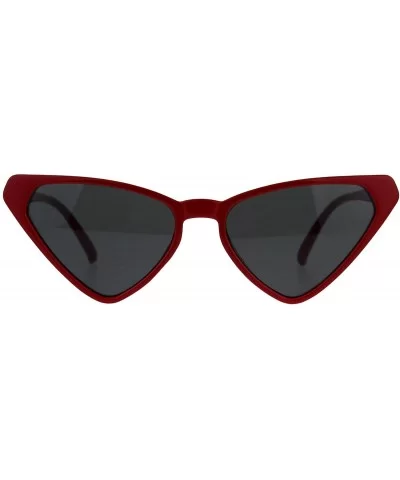 Womens Retro Vintage Narrow Triangle Cat Eye Plastic Hippie Sunglasses - Red Black - CC18CGNI6K6 $12.94 Cat Eye