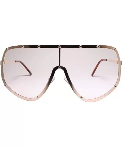 Oversized Exaggerated XXL Wrap Swag Hip Hop Party Clear Lens Glasses - Gold - CC18Z00ENWR $17.38 Oversized