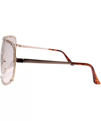 Oversized Exaggerated XXL Wrap Swag Hip Hop Party Clear Lens Glasses - Gold - CC18Z00ENWR $17.38 Oversized