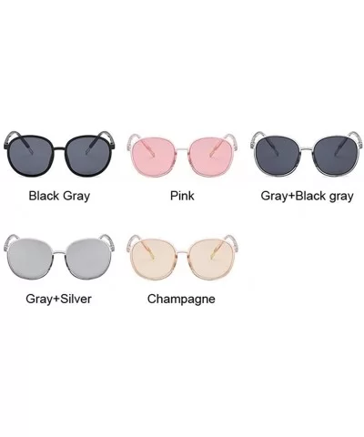 Retro Round Sunglasses Women Transparent Female Sun Glasses Female - Pink - C8198XIN2GQ $13.69 Round