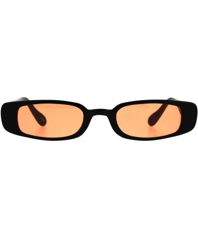 Womens Mod Narrow Rectangular Pimp Color Lens Plastic Sunglasses - Orange - CJ180K9MGE4 $14.36 Rectangular