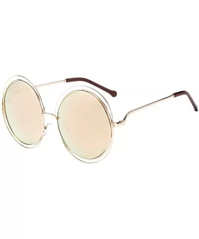 Fashion Men Womens Sunglasses UV 400 Retro Vintage Round Frame Glasses - J - CR196ES6YUL $23.93 Round