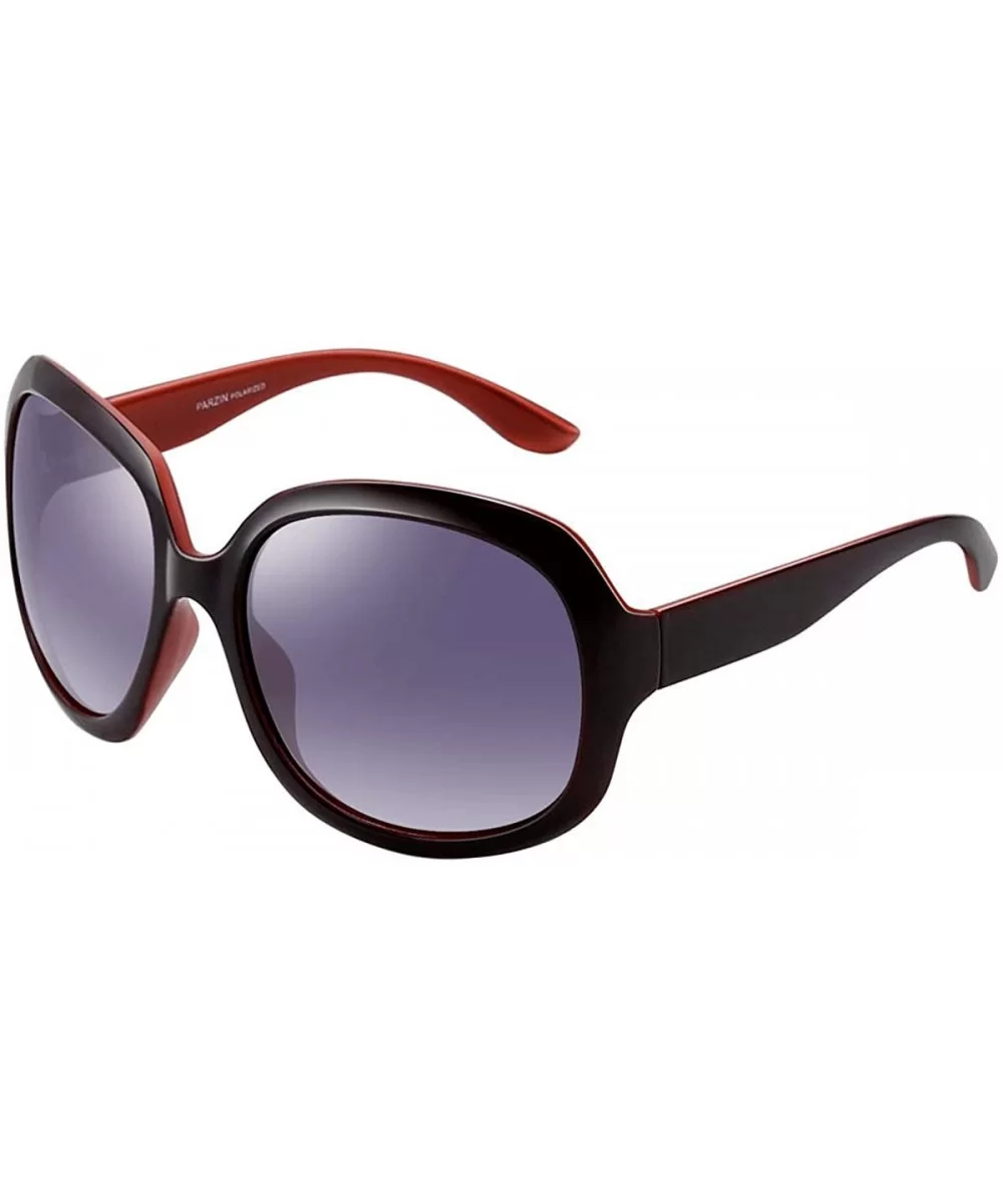 Big Round Sunglasses for Women Polarized UV Protection Ladies Fashion Shades PZ6216 - Red - CB194THUS4Y $27.31 Oval