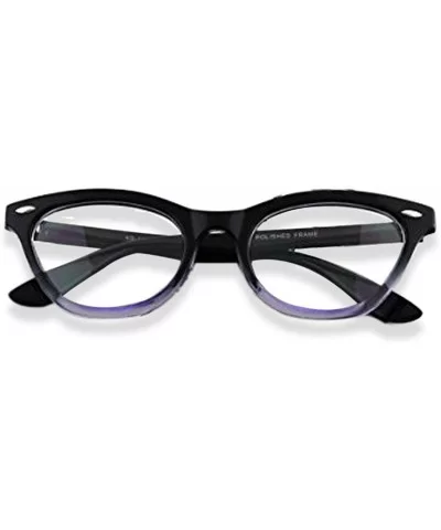 Modern Cat Eye Fashion Design Clear Lens Plastic Frame Women Eye Glasses (Black Purple - 2) - C817YAWG0RA $10.62 Rectangular