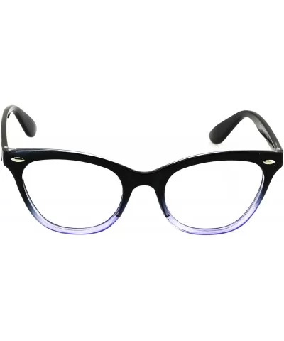 Modern Cat Eye Fashion Design Clear Lens Plastic Frame Women Eye Glasses (Black Purple - 2) - C817YAWG0RA $10.62 Rectangular