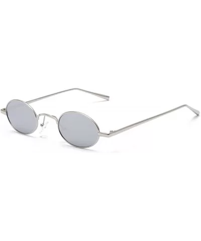 Fashion Vintage Small Oval Sunglasses Unisex Chic Sexy Luxury Brand Designer UV400 - Silver - C8189OKA46D $12.87 Oval