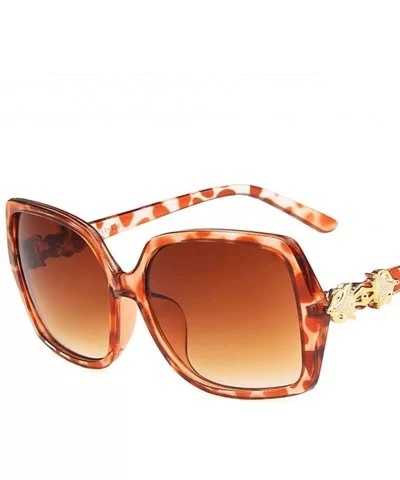 Women Sunglasses Fashion Leopard Brown Drive Holiday Rectangle Non-Polarized UV400 - CV18RI0TT4E $11.26 Rectangular