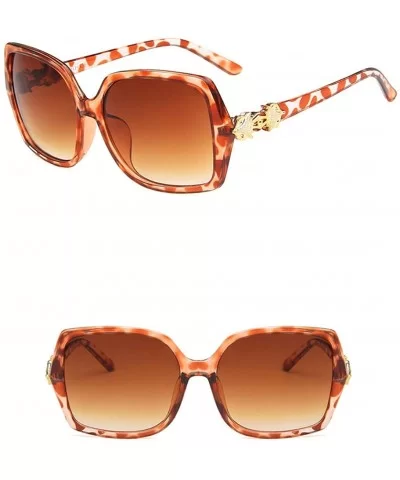 Women Sunglasses Fashion Leopard Brown Drive Holiday Rectangle Non-Polarized UV400 - CV18RI0TT4E $11.26 Rectangular