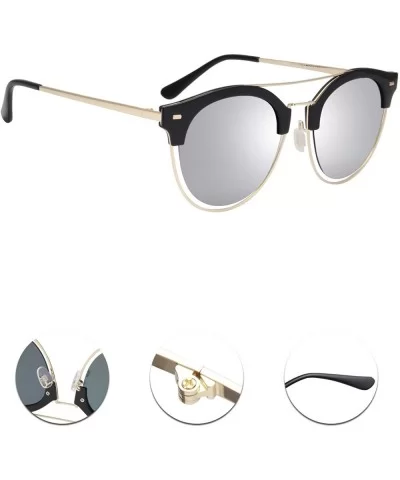 Round Mirror Lenses UV Protection Polarized Unisex Sunglasses JA6060 - Silver - CE182LX7U8E $33.55 Round