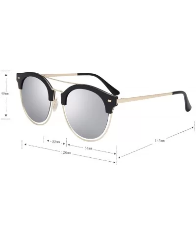 Round Mirror Lenses UV Protection Polarized Unisex Sunglasses JA6060 - Silver - CE182LX7U8E $33.55 Round