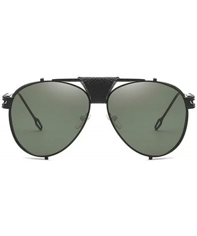 Men Fashion Trend New Pilot Metal Thick-edge Sunglasses Brand Designer Ladies retro sunglasses - Green - CV18WDNXWY6 $17.67 O...