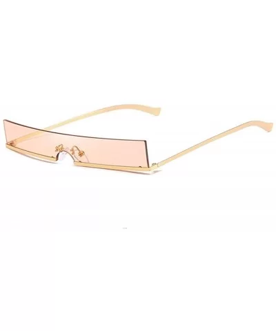 Sun Glasses Women Rimless Rectangle Sunglasses Summer Female Eyeglass UV400 Protection Sunglass - 5 - CV18Y6GH6NT $35.61 Rimless