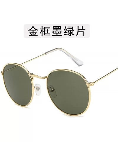 Fashion Women Retro Round Sunglasses Women/Men Lens Sun Glasses Vintage Luxury Mirror Metal Frame - 12 - CI198ZTGSHY $54.17 R...