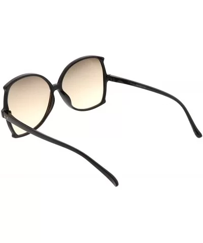 Women's Oversize Slim Arms Color Tinted Lens Butterfly Sunglasses 61mm - Black / Brown Gradient - CF186H4MK88 $13.98 Butterfly