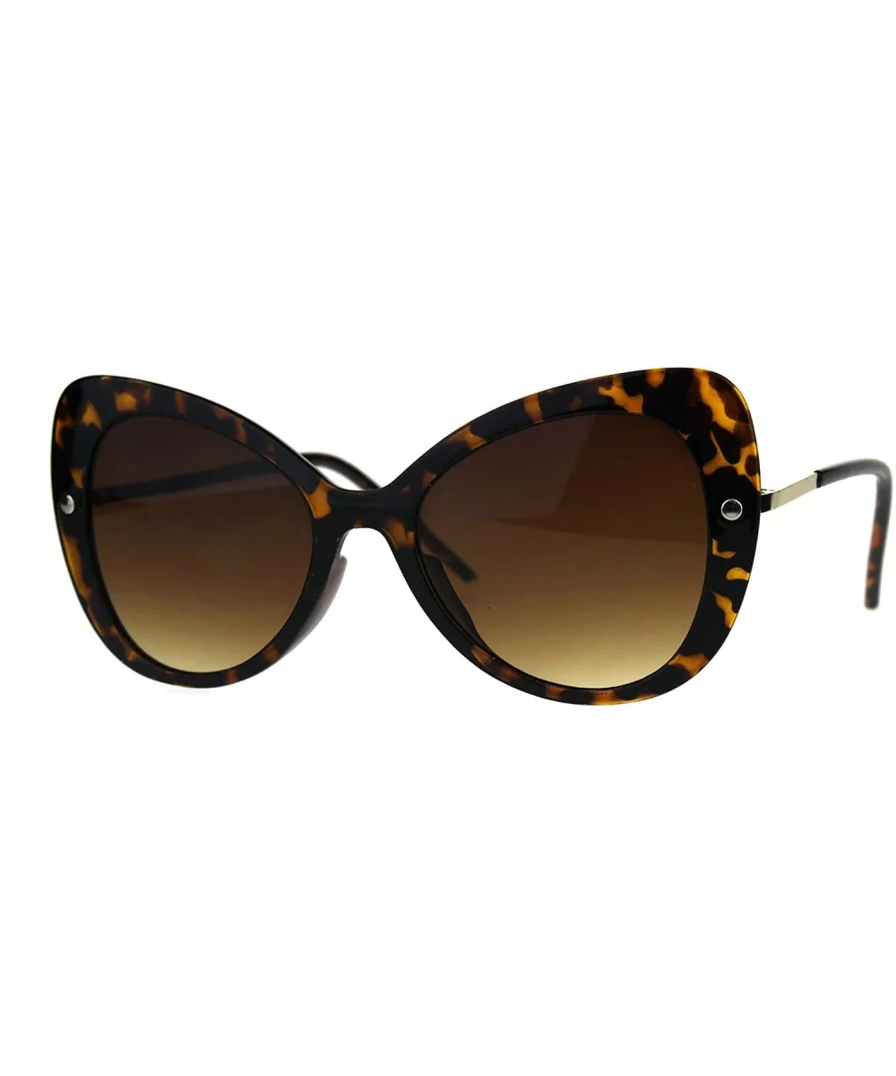 Womens Butterfly Designer Fashion Diva 90s Sunglasses - Tortoise Brown - CC189IR9TM9 $16.96 Butterfly