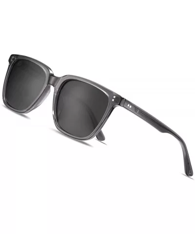 Classic Square Polarized Mens Sunglasses UV400 Protection Hand-Crafted Acetate Frame CA5354L - C619336T7OA $40.25 Rectangular