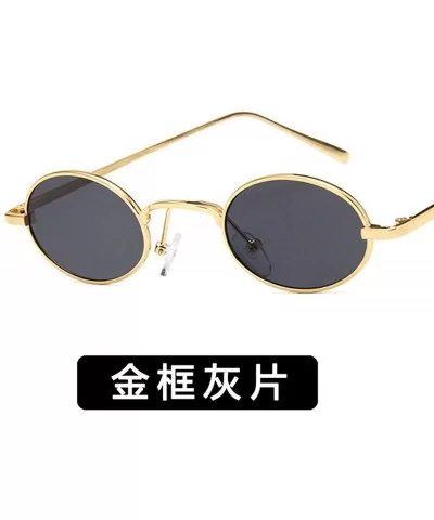 Fashion Round Retro Eye Classic Women Sunglasses Tinted Color Lens Small Metal Frame Hip Hop Sun Glasses - 4 - CX198ZUGSM0 $5...