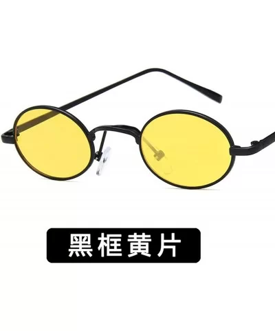 Fashion Round Retro Eye Classic Women Sunglasses Tinted Color Lens Small Metal Frame Hip Hop Sun Glasses - 4 - CX198ZUGSM0 $5...