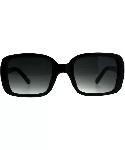 Mod Women Rectangular Plastic Retro Sunglasses - Shiny Black Smoke - CT18C7K3QWW $12.91 Rectangular