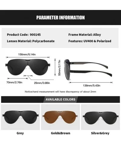 Polarized Sunglasses for Men Oval Alloy Golden Frame for Driving Fishing UV400 Protection - Silver Grey - C718Y7SQA6K $21.32 ...