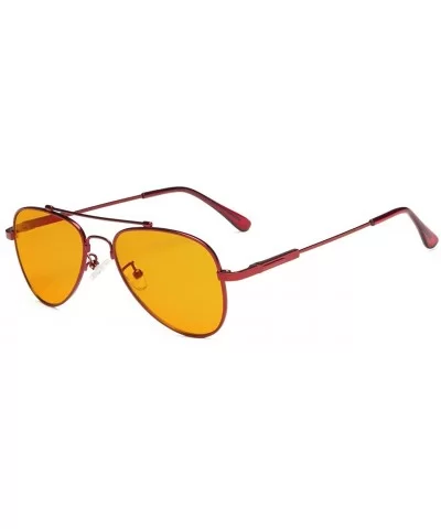 Anti Blue Light Glasses for Kids Computer Eyeglasses Pilot Style Memory Frame - Red-m - C018IR3S8A0 $51.07 Aviator