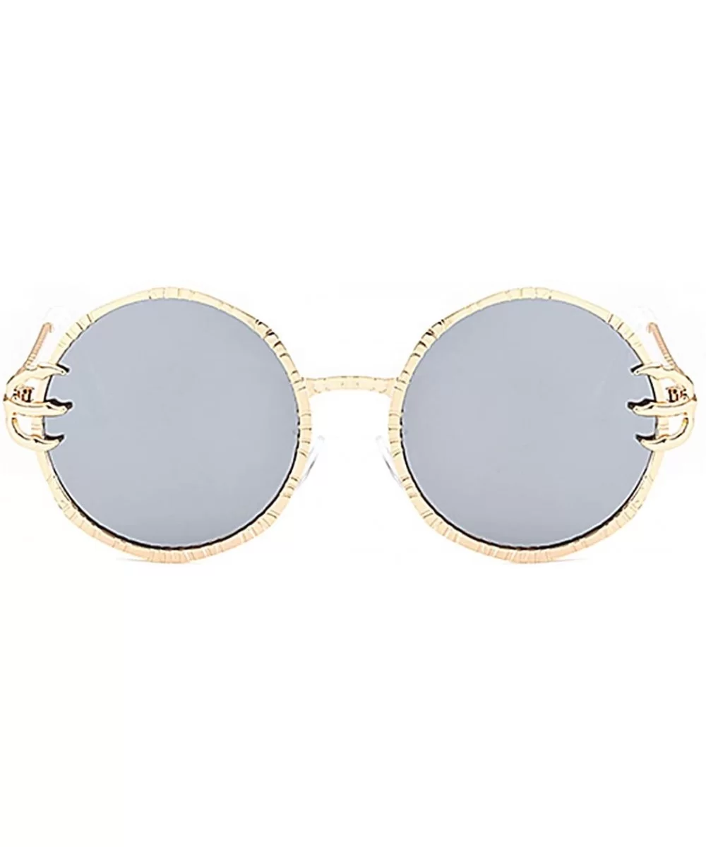 Stylish Round Pearl Decor Sunglasses UV Protection Metal Frame - Gold Frame Silver Lens - CG18U4628MM $19.93 Goggle