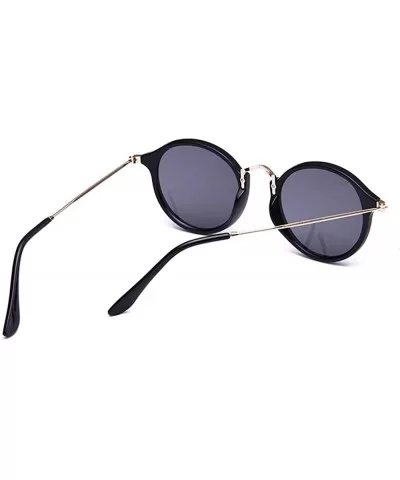 Round Sunglasses Retro - C7brightblack Silver - CD18HQ44ER8 $16.52 Goggle