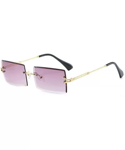 Fashion Popular RimlRectangle Sunglasses Women Men Shades Alloy Glasses UV400 O264 - Gold-brown - CX197A2RX3O $26.59 Oval