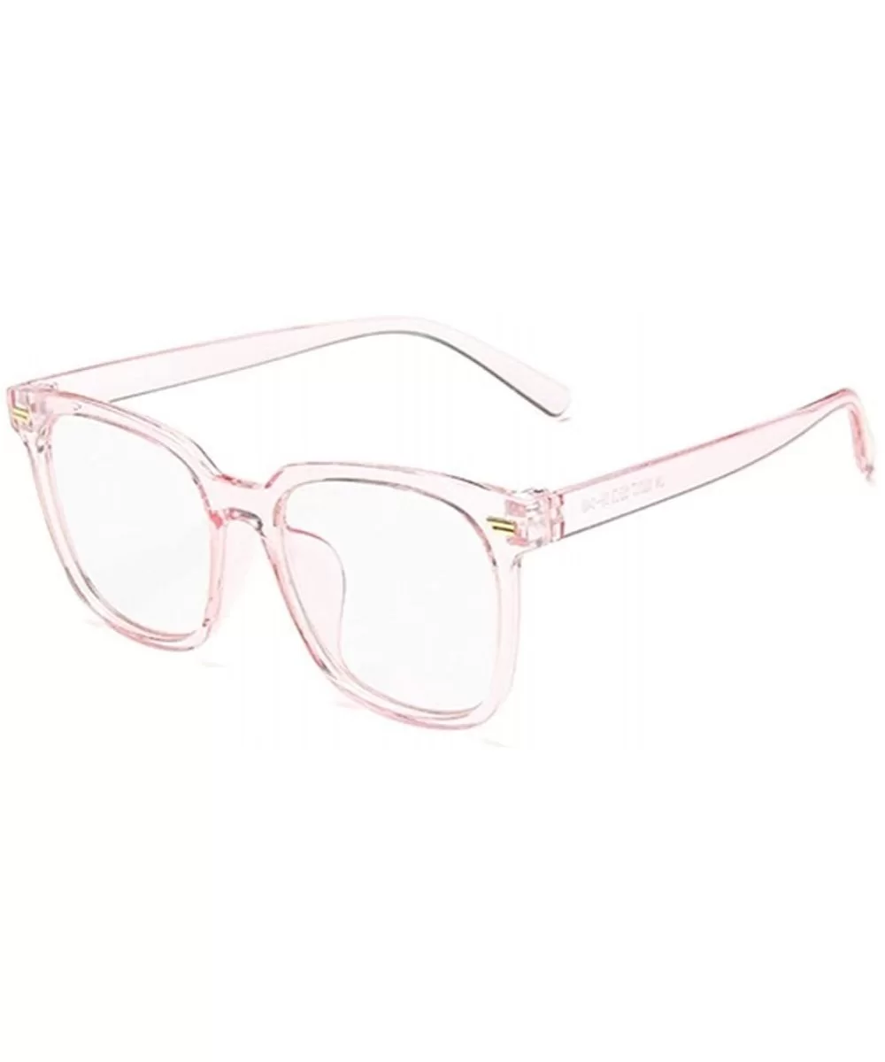 Women Square Sunglasses Vintage Rivet Sun Glasses Female Mirror Glasses Blue Pink UV400 - Clearpinkwhite - CB1902MH9RZ $13.00...